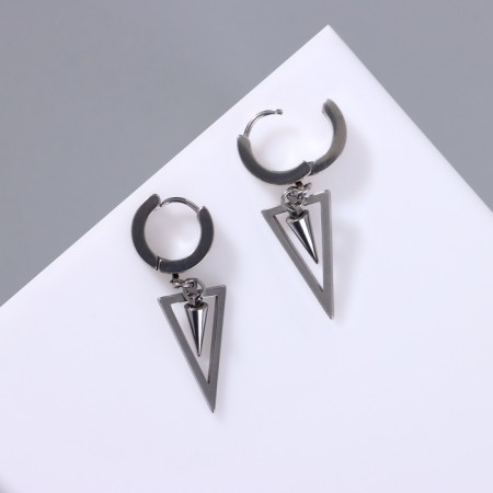 Piercing in the ear from titanium "ring" cone (set 2 pcs), silver color-1