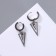 Piercing in the ear from titanium "ring" cone (set 2 pcs), silver color