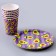 Set of paper dishes disposable avocados ”, 6 plates, 6 glasses