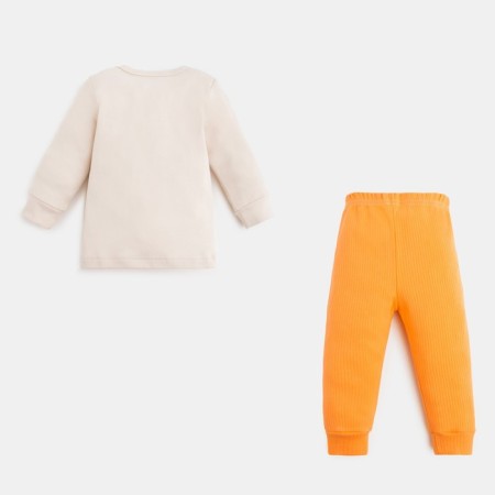 Set: jumper and pants crumb I "NY", height 80-86 cm, beige color/orange-4
