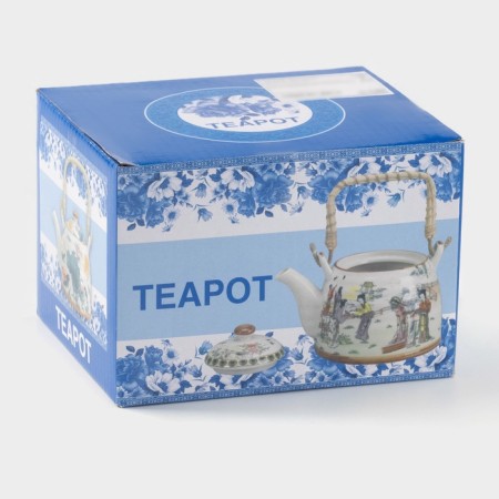 Keramic collar teapot with metal sieve "Park", 600 ml-4