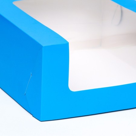 Confectionery packaging with a window, blue, 21 x 21 x 10 cm-2