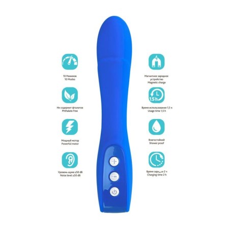 Vibrator L’Eroina by Toyfa Blury, 10 modes, silicone, blue, 18.5 cm, d = 3.4 cm-8