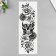 Tattoo on the body black "Skull in flowers" 48x17 cm
