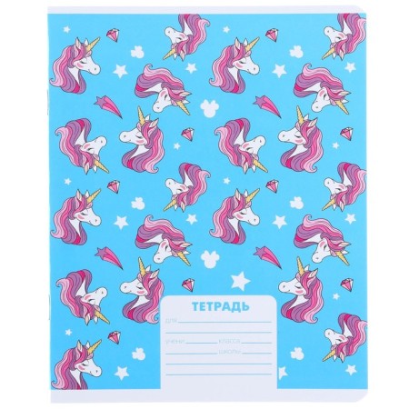 Notebook in a cage 12 sheets, 5 types of mix, cover coated cardboard, Minnie Mouse and unicorn-10