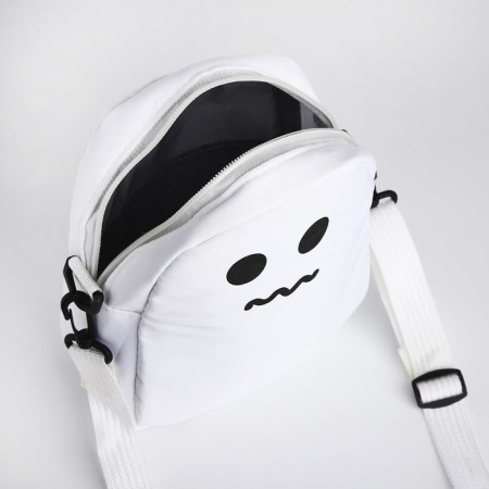 Youth bag with a zipper, white color-5