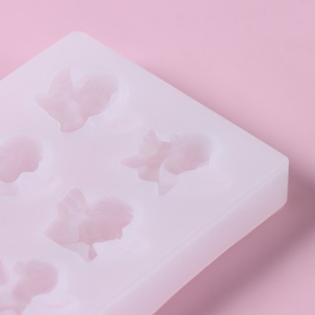 Mold Dolyana "Angels", silicone, 12.5 × 8.5 × 1.5 cm, white color-3