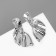 Earrings Metal "bend" wave is large, silver color
