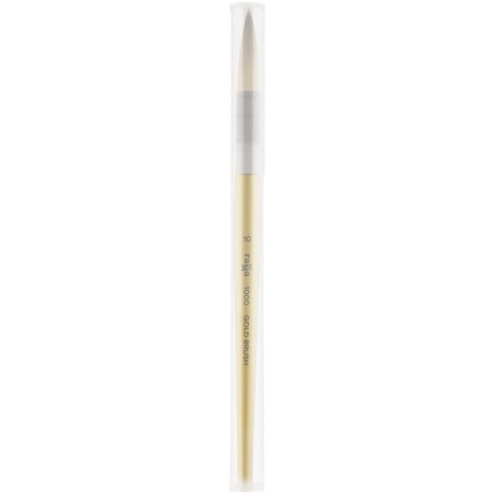 Synthetic brush, round, gamma "Gold Brush" No. 10, French mount, short handle-4