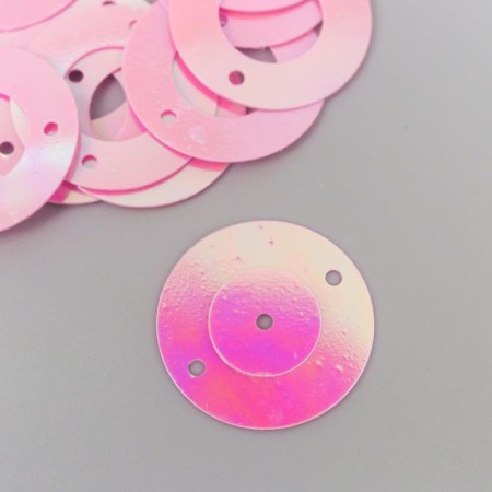 Sequins "Circle in the ring" Pink set 30 grams d = 2 cm