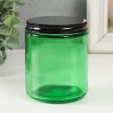 Bank for candles glass with a “coniferous forest” lid 8.8x7x7 cm