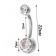 Piercing in the navel “Banana”, l = 2.2 cm, white color in silver, packing 20 pcs.
