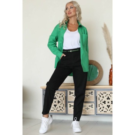 Female shirt, size 52, green color-5