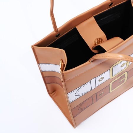 Female bag, lightning tout, brown color-6