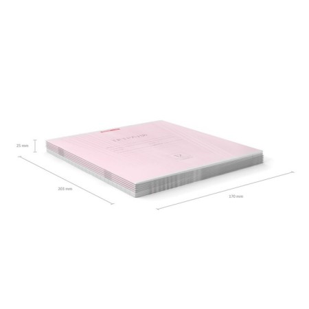 Notebook 12 sheets in the Erichkrause line "Classic", covered cardboard, OFSET block, pink-6