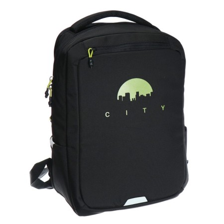 Youth backpack 41.5 x 29 x 18 cm, Grizzly, ergonomic back, laptop compartment, black-1