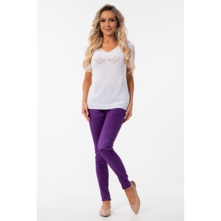 Female trousers, size 42, purple color-1
