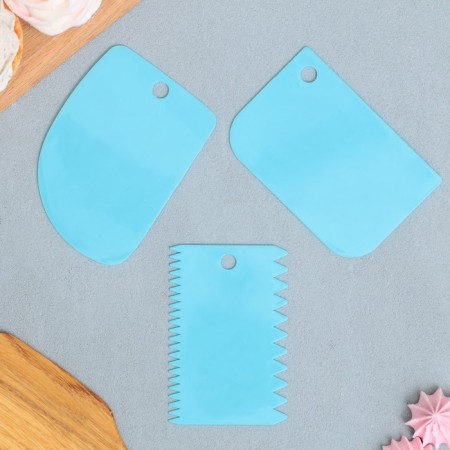 A set of confectionery spatulas 11.5 × 8 cm, 11.2 × 6.5 cm, 10 × 7 cm "Yummy", 3 pcs-1