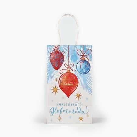 Package Gift New Year's craft "Happy New Year", 12 x 9 x 21 cm, New Year-2