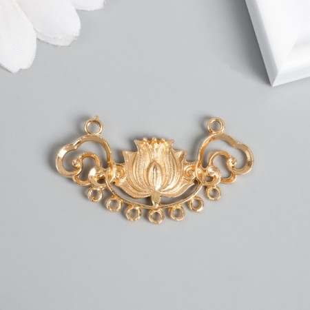 Decor for creativity Metal 9 ears "Lotus flower" gold 2.3x4.4 cm