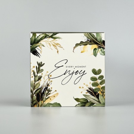Gift folding box, packaging, "Enjoy", 14 x 14 x 8 cm