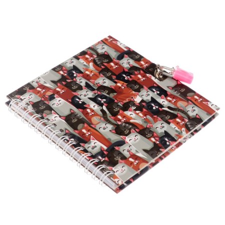 Notebook Gift Book on a lock, A6, 45 sheets, in a ruler, "Cats"-1