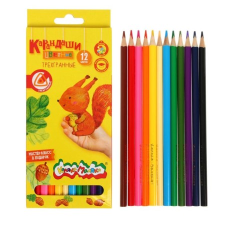 Pencils of 12 colors "Kalyak-Malyak", three-sided-1