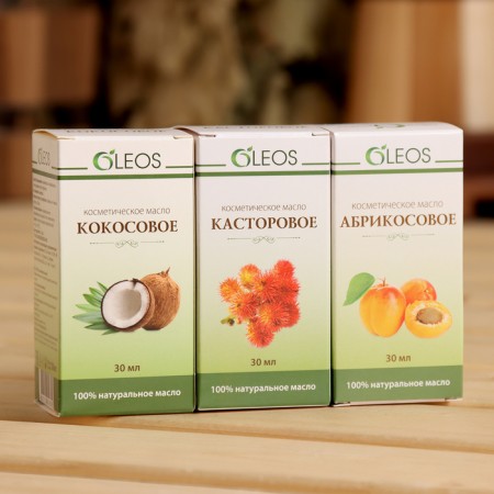A set of cosmetic oils "Apricot, castor, coconut" 30 ml of Oleos-2