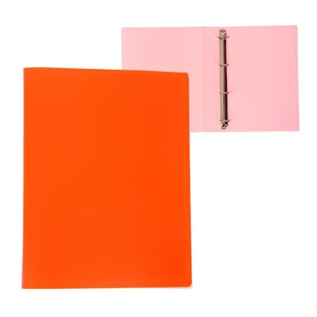 Folder on 4 rings A4, Calligrata, 40 mm, 500 μm, orange neon