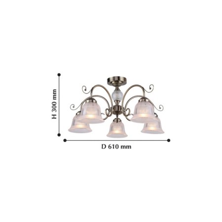 Vetus chandelier, 5x40W E14, bronze color-1