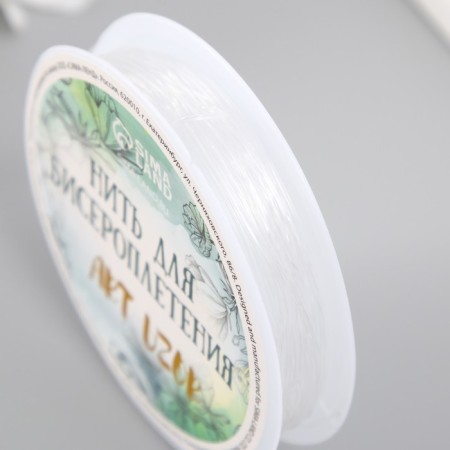 Elastic band for weaving "transparent" winding 10 m, width 0.8 mm 6.5x6.5x1.3 cm-2