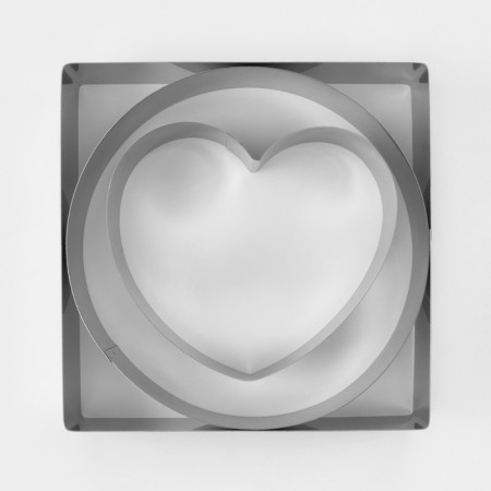 A set of baking and calculation forms “circle, square, heart”, 20 x 20 x 5 cm, 3 pcs-3