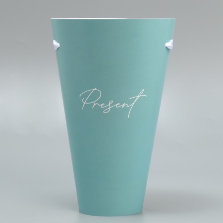 Packet for flowers conical round folding on tapes "Present", 15 x 23.3 x 7.5 cm-2