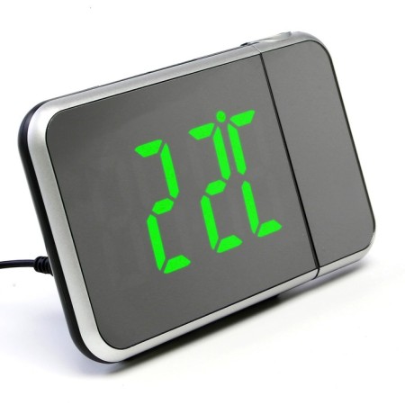 Clock - Electronic desk an alarm clock with a projection on the ceiling, calendar, 2AAA, USB-3