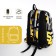 School backpack from textiles on lightning, 3 pockets, yellow color