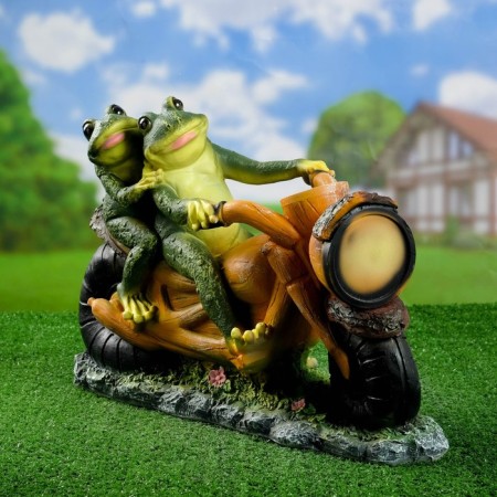 Garden figure "Frog on a motorcycle" 48x35x12cm