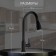 Kitchen mixer Zein Z1299, single -leaf, drawer, brass, black color