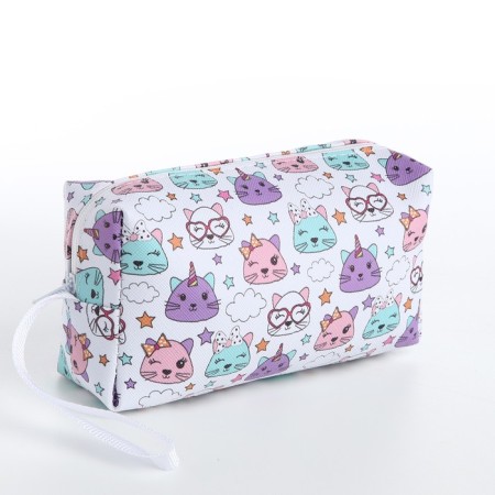 Cosmetic bag with lightning, white/multi -colored color