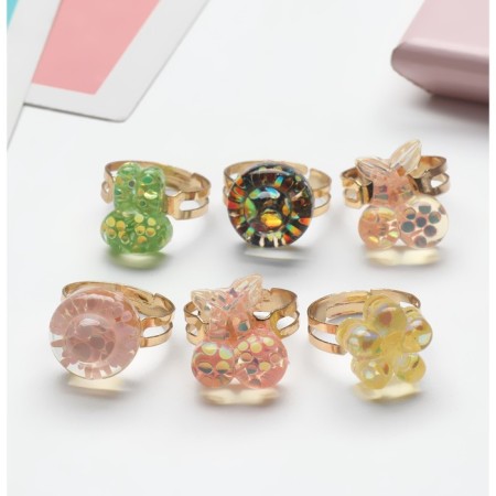 Children's Ring "Assorted" Crystal, Mix shape, color, dimensionless