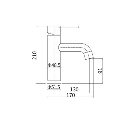 PLSTART PL1004-7 shell mixer, single-leaf, pour 130 mm, ABS plastic, black-1