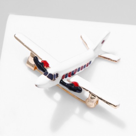 Brooch "Airplane" liner, colored in gold-2