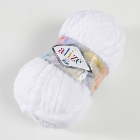 Yarn "Softy Mega" 100% micropoliester 70m/100g (55 white)-1