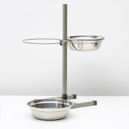 Stand with bowls, 2 x 2.5 l, height 60 cm, collapsible, green-4