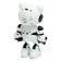 The Pandy robot, voice recording, reacts to touch, light and sound effects, metallic
