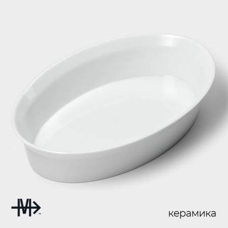Baking form of heat -resistant ceramics Magistro White Gloss, 2.5 l, 34 × 22 × 6.5 cm-1