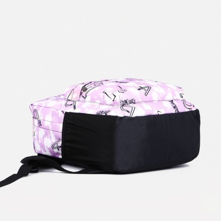 School backpack from textiles on lightning, 3 pockets, purple color-4