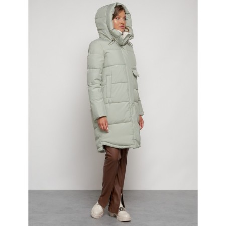 Coat insulated winter female, size 44, color light green-6