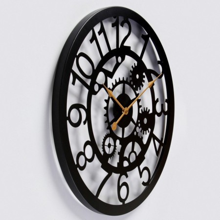 Watching clock, series: loft, "dice", smooth move, d-60 cm-2