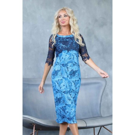 Women's dress, size 48, blue color-6