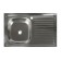 Kitchen sink "Vladiks", invoice, without siphon, 80x50 cm, left, stainless steel 0.4 mm